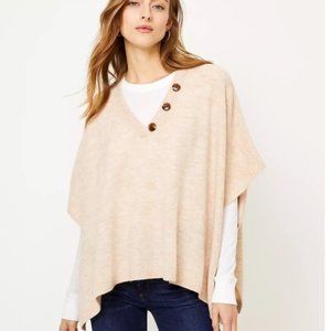 LOFT Button Neck Poncho